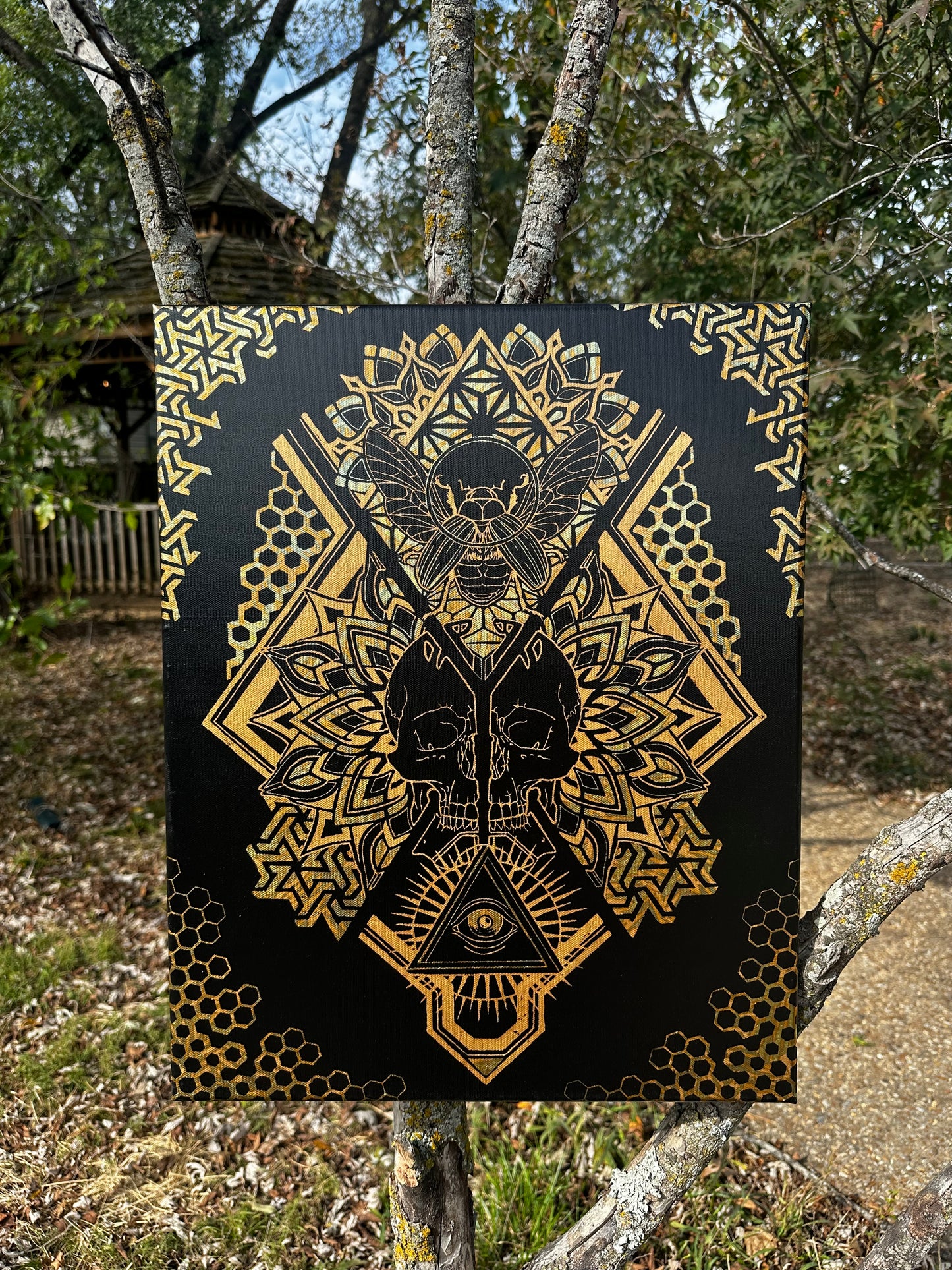 Illuminati Gold Leaf Painting