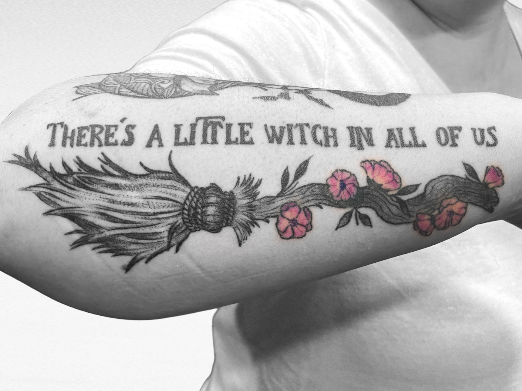 Black & White Tattoos with a Color Twist